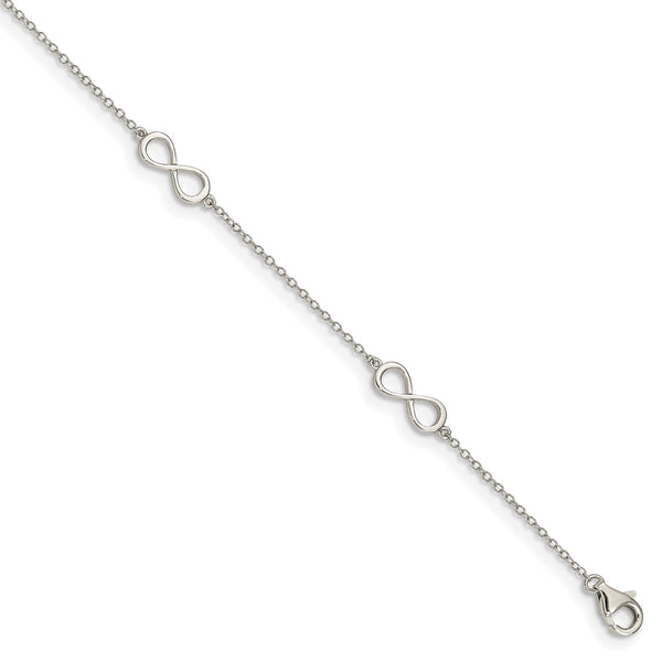 Sterling Silver 11" Infinity Anklet