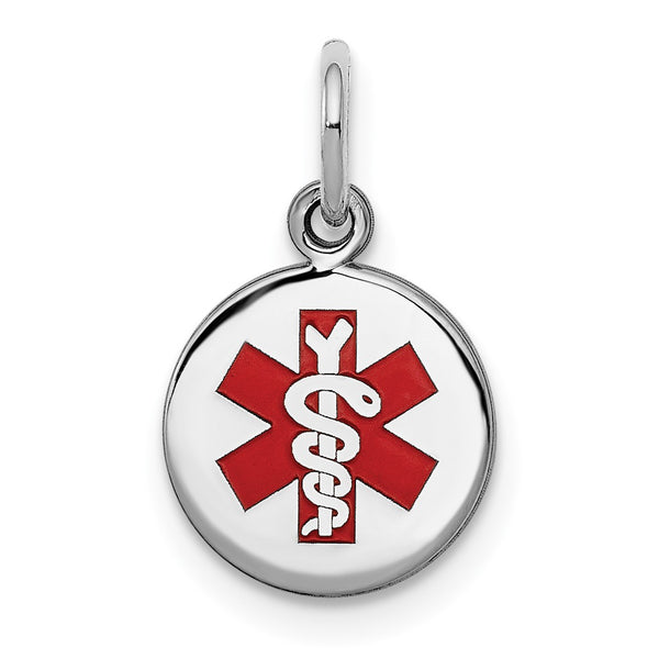Sterling Silver 12X10MM Medical Pendant-Chain Not Included