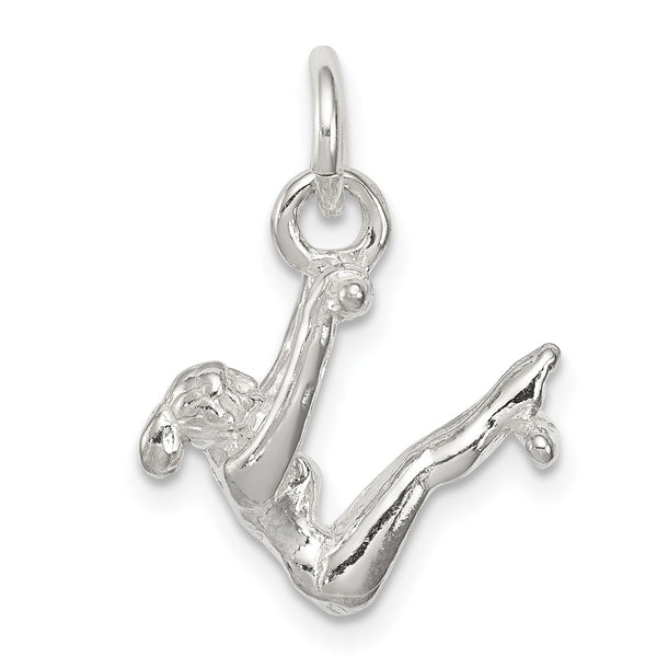 Sterling Silver 12X15MM Three Dimensional Gymnast Charm