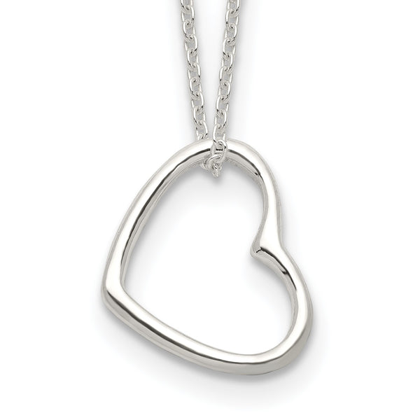 Sterling Silver 16" Lobster Clasp Heart Necklace