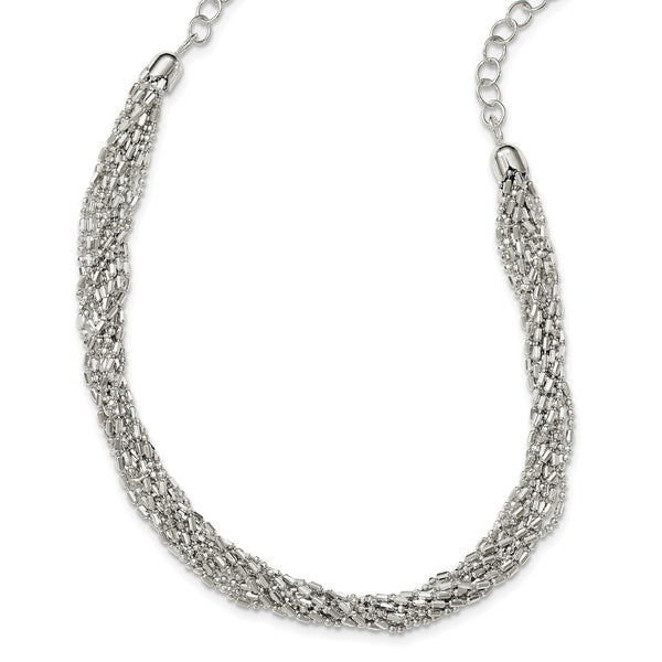 Sterling Silver 18" Fashion Multi-Strand Necklace