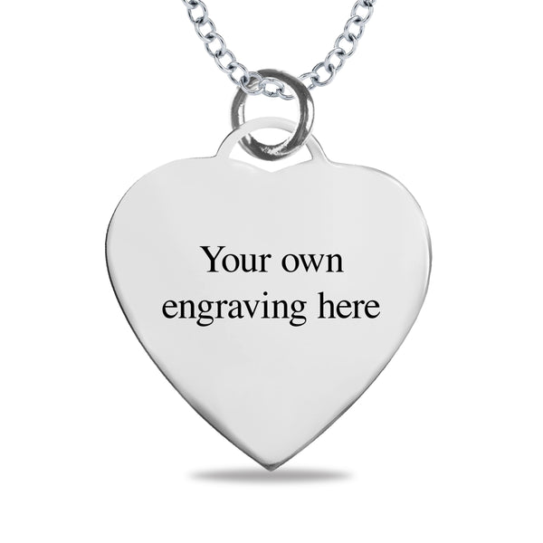 Mitchell K Sterling Silver 19X20MM 18" Heart Engravable Necklace