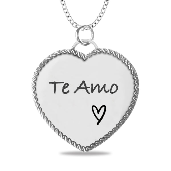 Mitchell K Sterling Silver 19X20MM 18" Heart Engravable Necklace