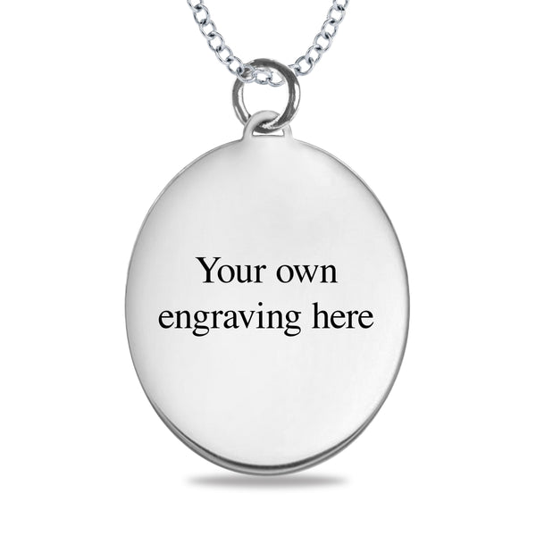 Mitchell K Sterling Silver 21X27MM 18" Guadalupe Engravable Necklace