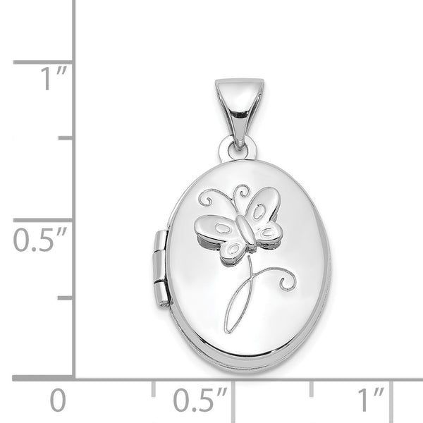 Sterling Silver 24X13MM Butterfly Locket Necklace