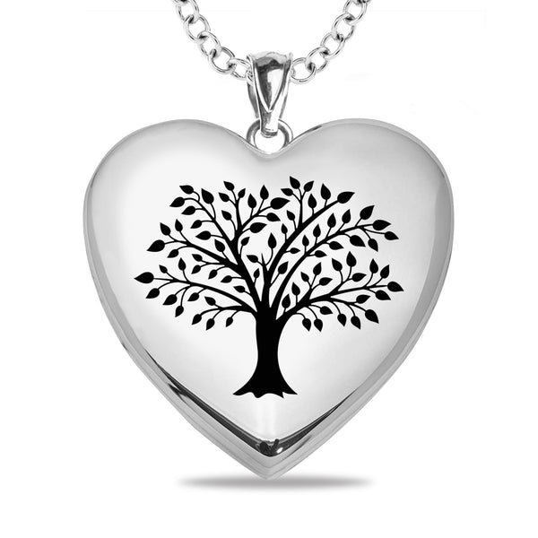 Mitchell K Sterling Silver 24X25MM 18" Personalized Photo Locket Tree of Life Necklace