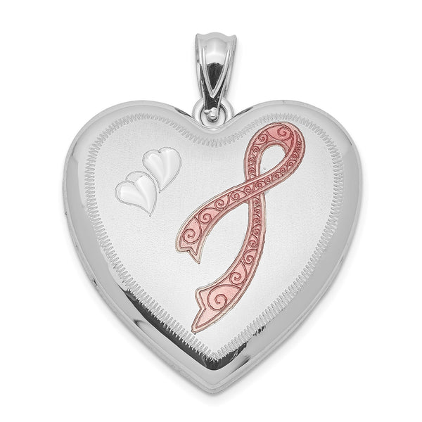 Sterling Silver 29X24MM Heart Locket Awareness Pendant-Chain Not Included