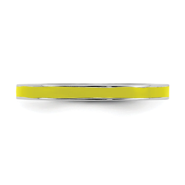 Sterling Silver 2.25MM Stackable Enamel Ring; Size 7