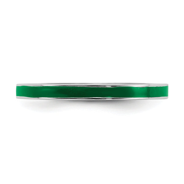 Sterling Silver 2.25MM Stackable Enamel Ring; Size 7