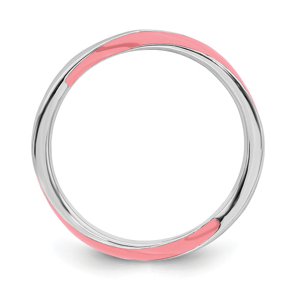 Sterling Silver 2.5MM Stackable Enamel Ring; Size 7