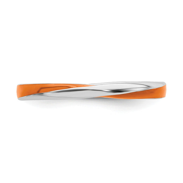 Sterling Silver 2.5MM Stackable Enamel Ring; Size 7