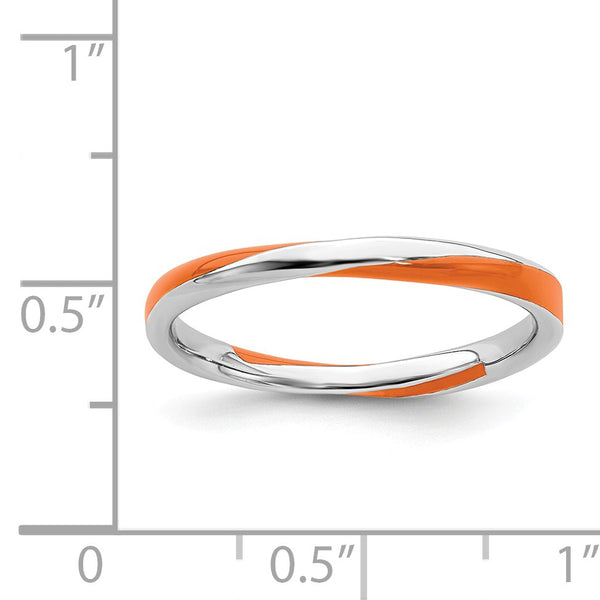 Sterling Silver 2.5MM Stackable Enamel Ring; Size 7