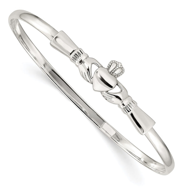 Sterling Silver 3MM Claddagh Bangle Bracelet