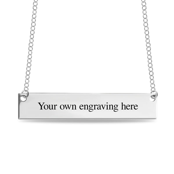 Mitchell K Sterling Silver 40X8MM 18" Engravable Necklace