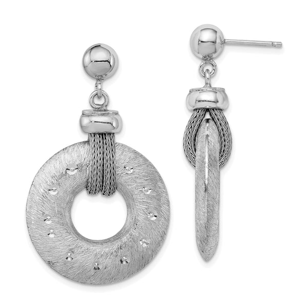 Sterling Silver 41X24MM Drop & Dangle Circle Earrings
