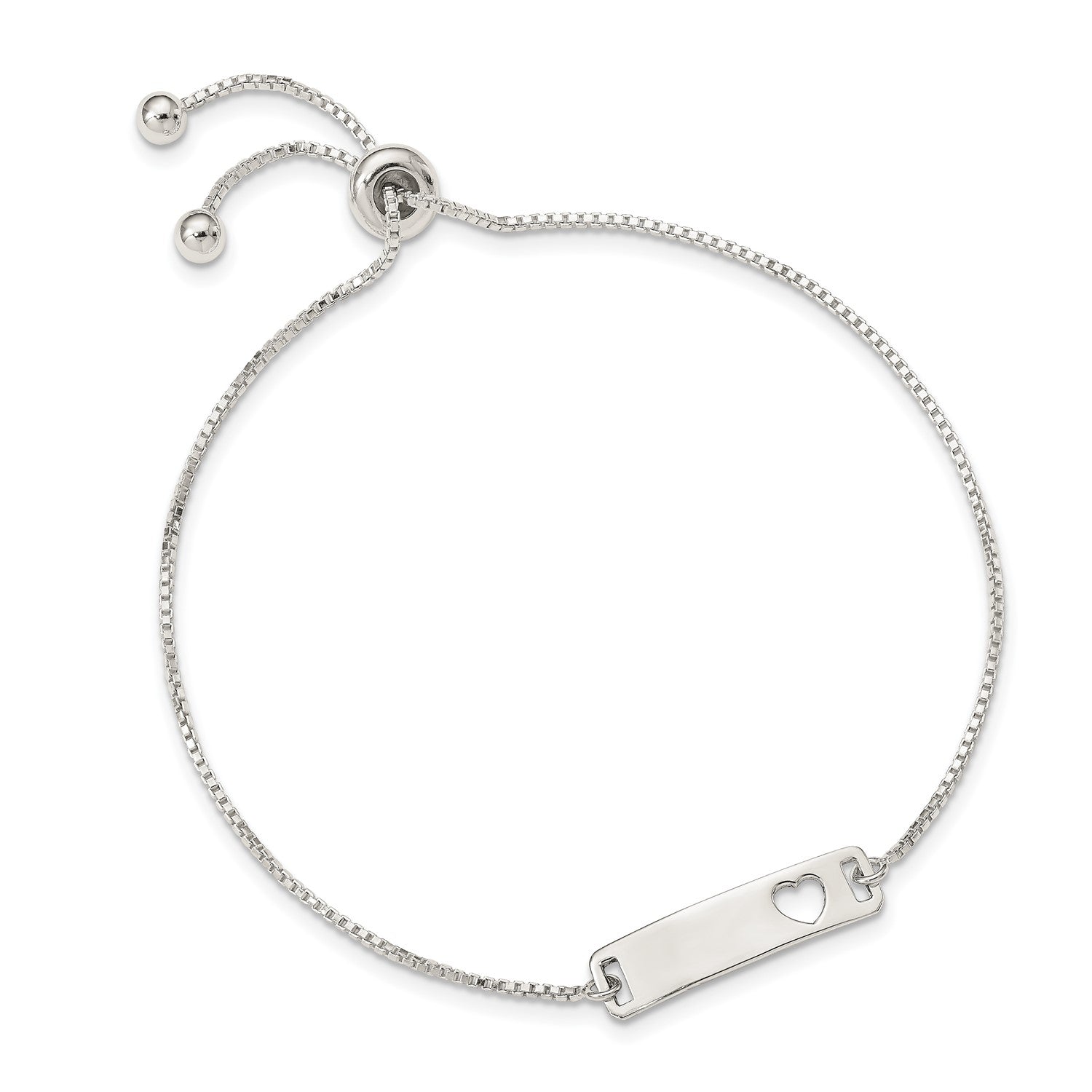 Sterling Silver ID Plate Adjustable Bolo Bracelet Sterling Silver ID Plate Adjustable Bolo Bracelet