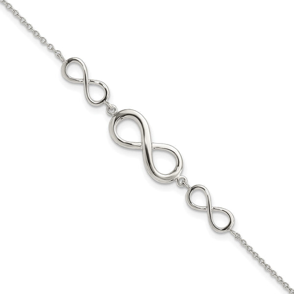 Sterling Silver 7.25" Infinity Bracelet