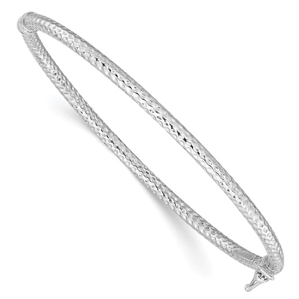 Sterling Silver 7" 3MM Hinged Bangle Bracelet