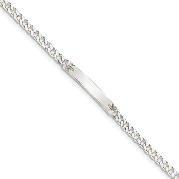Sterling Silver 7" 3MM Lobster Clasp Curb ID Bracelet
