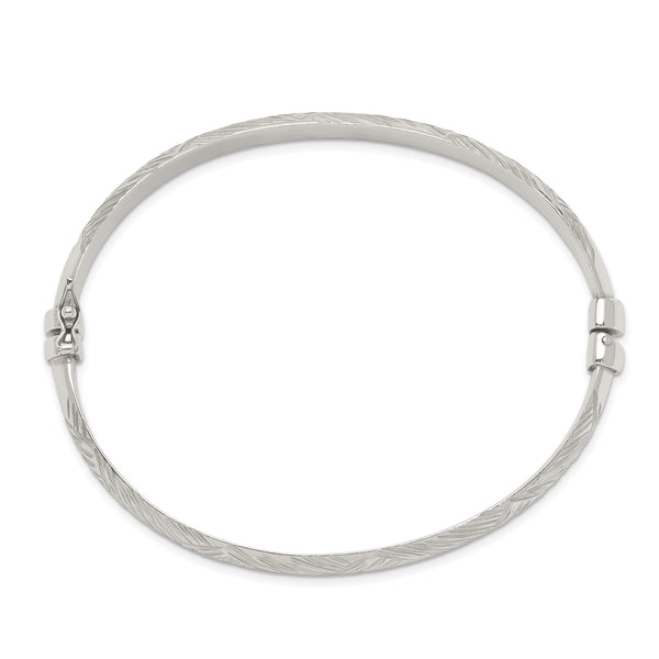 Sterling Silver 7.5MM Bangle and 5MM Hoop Earrings Set
