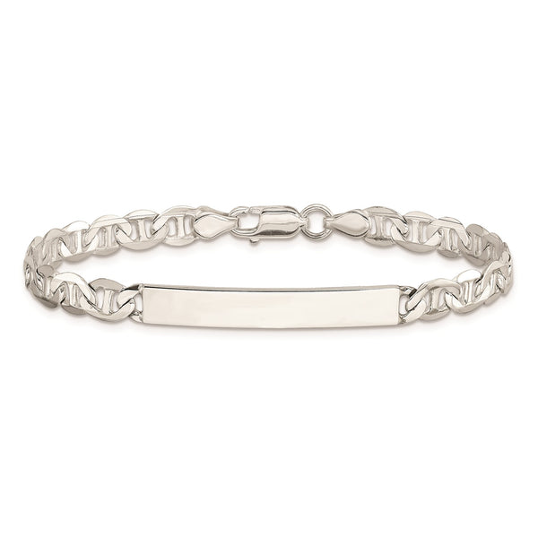 Sterling Silver 7" 5MM Lobster Clasp Anchor Link ID Bracelet