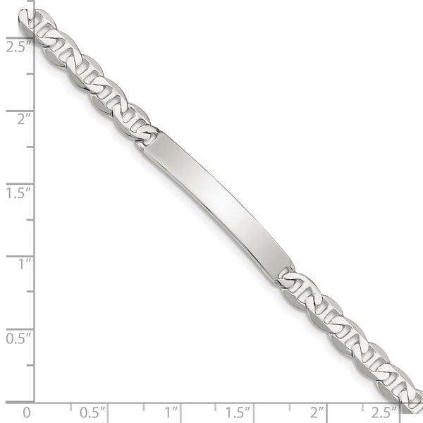 Sterling Silver 7" 5MM Lobster Clasp Anchor Link ID Bracelet