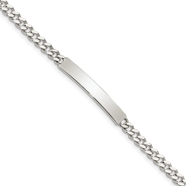 Sterling Silver 7" 5MM Lobster Clasp Curb ID Bracelet
