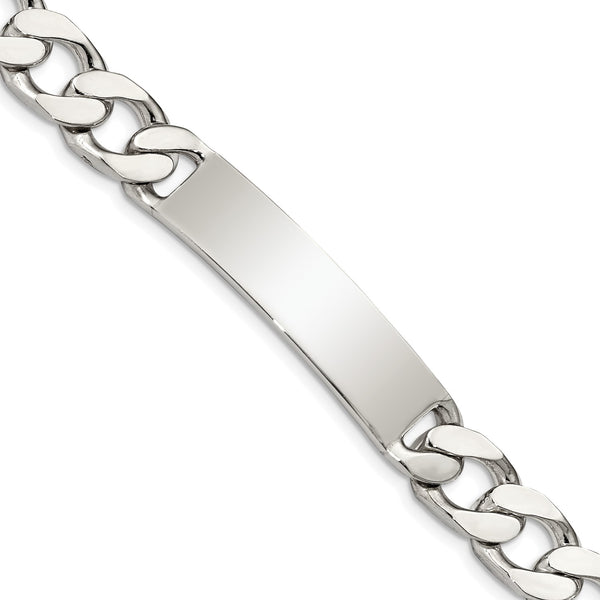 Sterling Silver 7.5" 10MM Lobster Clasp Curb ID Bracelet