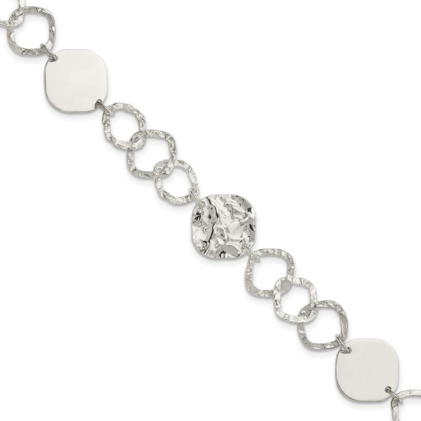 Sterling Silver 7.5" 15MM Fancy Lobster Clasp Bracelet