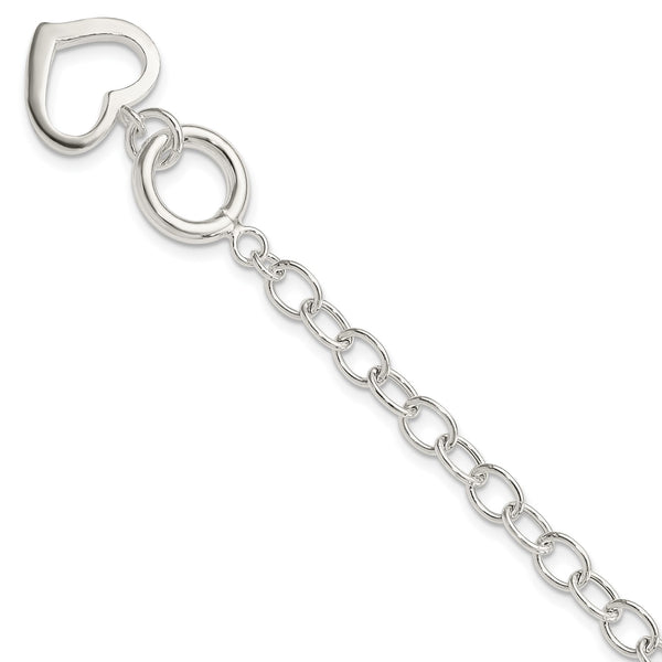 Sterling Silver 7.5" 5MM Heart Bracelet