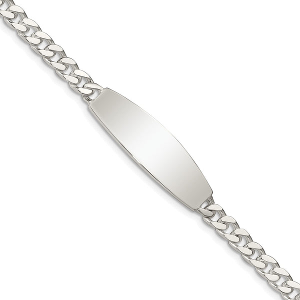 Sterling Silver 7.5" 6MM Lobster Clasp Curb ID Bracelet