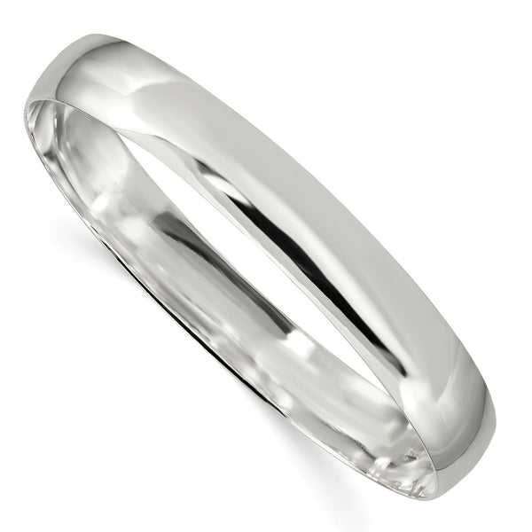 Sterling Silver 7.5" 9.75MM Bangle Slip-On Bracelet
