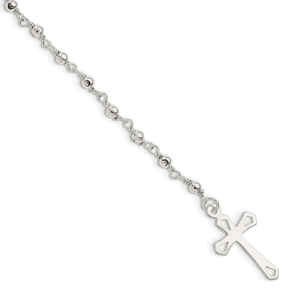 Sterling Silver 7.5" Rosary Bracelet