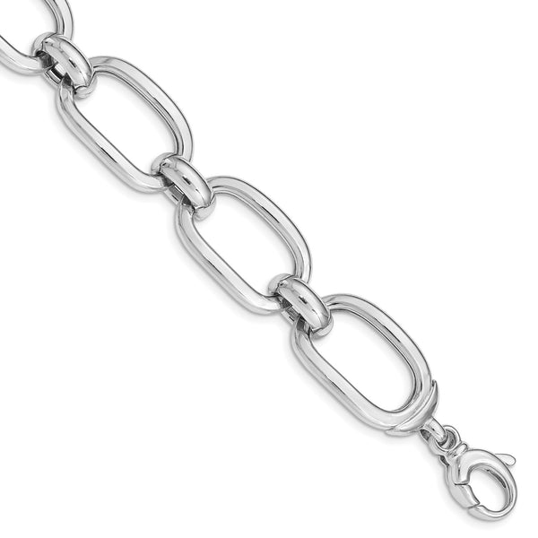 Sterling Silver 7.75" 16MM Fancy Link Bracelet