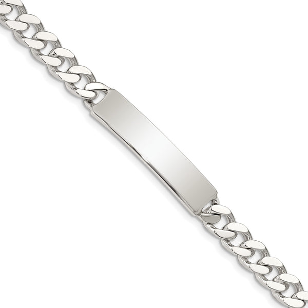 Sterling Silver 7" 8MM Lobster Clasp Curb ID Bracelet