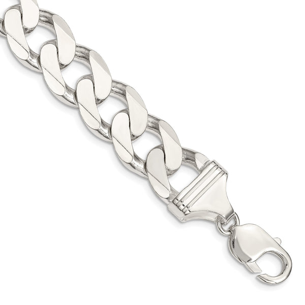 Sterling Silver 8" 15MM Lobster Clasp Curb Bracelet