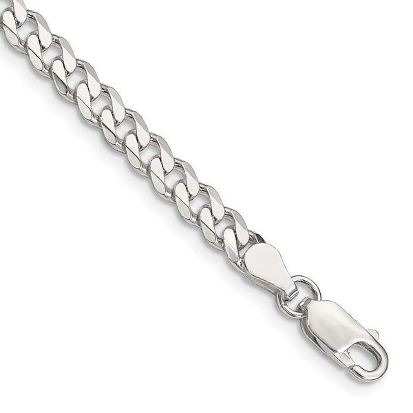 Sterling Silver 8" 4.5MM Lobster Clasp Curb Bracelet