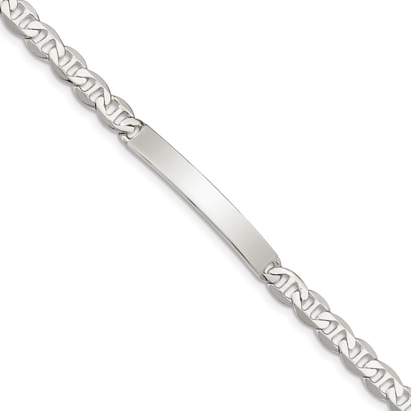 Sterling Silver 8" 5MM Lobster Clasp Anchor Link ID Bracelet