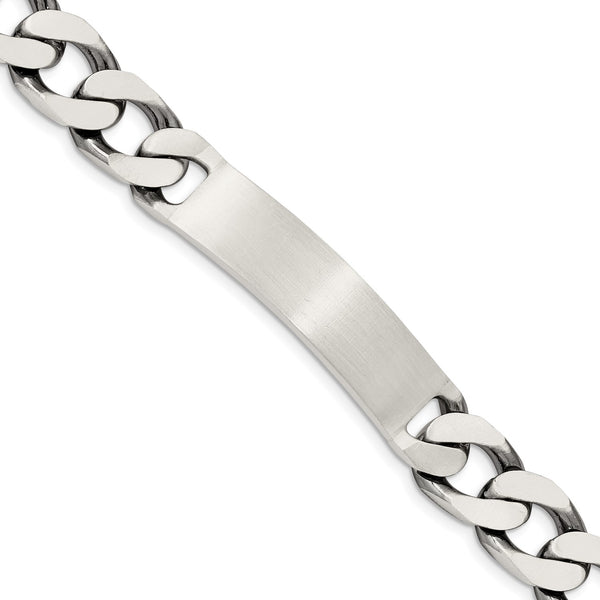 Sterling Silver 8.5" 10MM Lobster Clasp Curb ID Bracelet