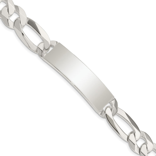 Sterling Silver 8.5" 13MM Figaro ID Bracelet
