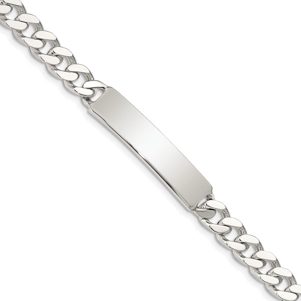 Sterling Silver 8" 8MM Lobster Clasp Curb ID Bracelet
