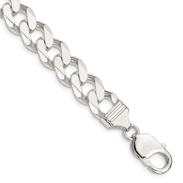 Sterling Silver 9" 11MM Lobster Clasp Curb Bracelet