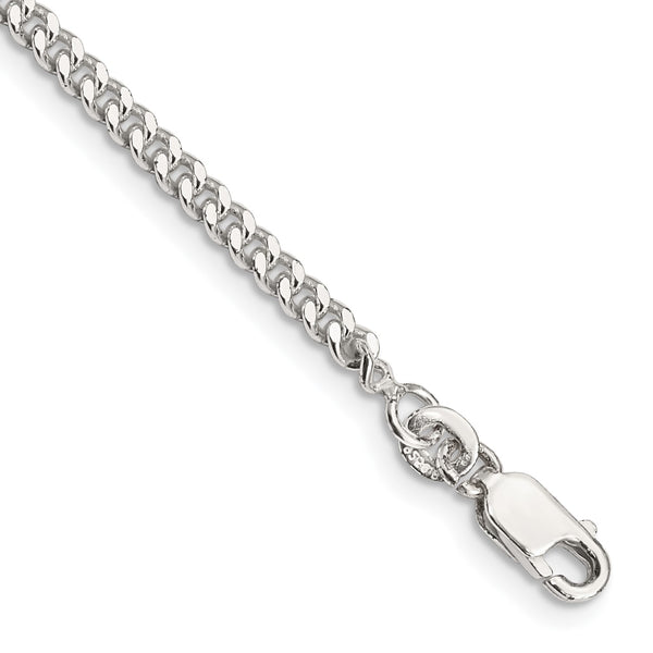 Sterling Silver 9" 3MM Lobster Clasp Curb Anklet