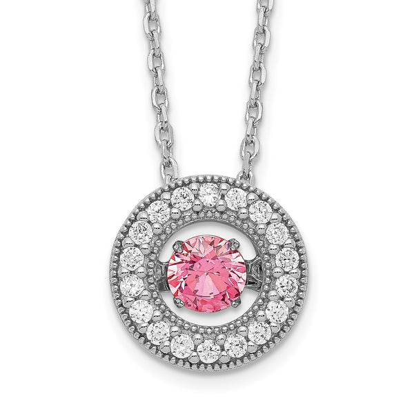 Sterling Silver Cubic Zirconia 10MM 18" Fashion Necklace