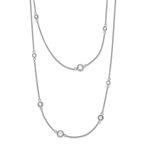 Sterling Silver Cubic Zirconia 18" Layered Necklace