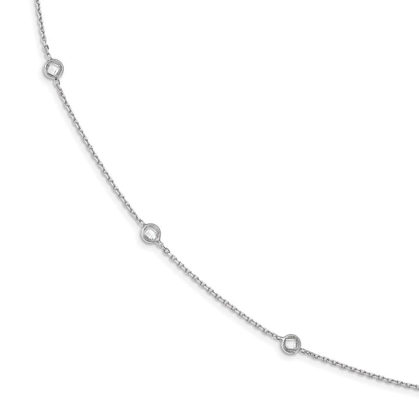 Sterling Silver Cubic Zirconia 24" 11-Station Necklace