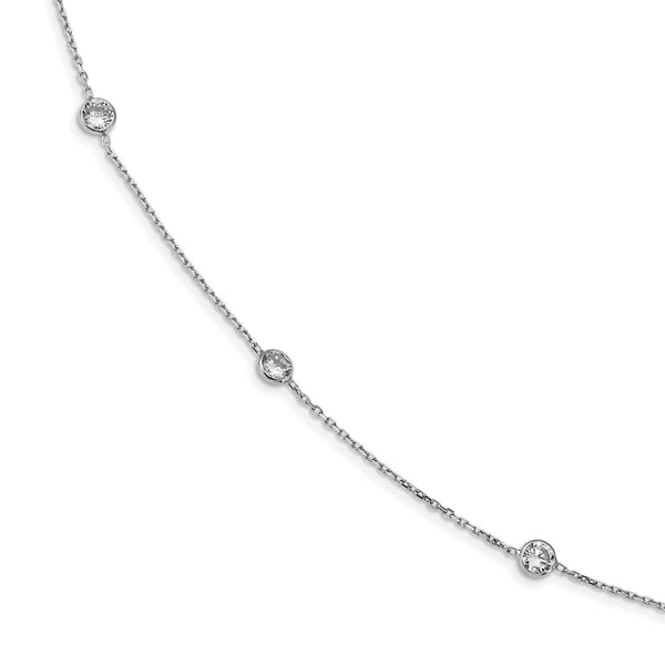 Sterling Silver Cubic Zirconia 35.5" 16-Station Necklace