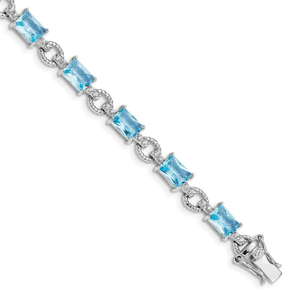 Sterling Silver Cubic Zirconia 7.25" 6MM Tennis Bracelet