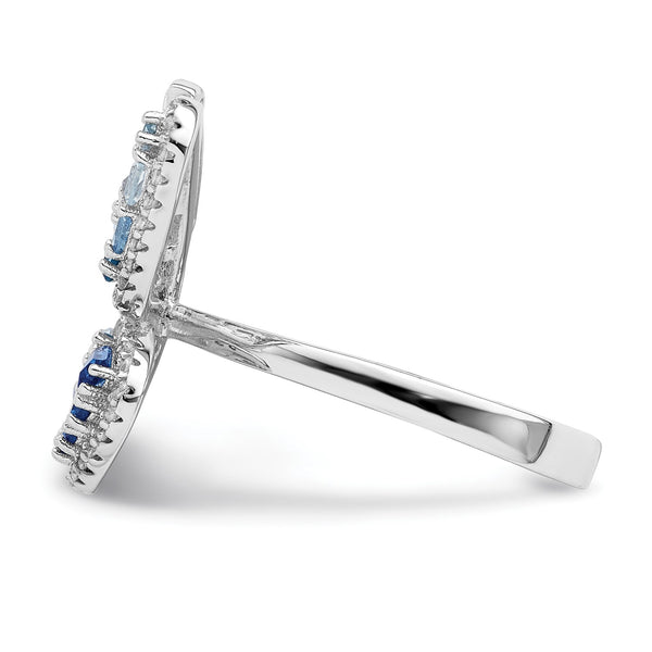 Sterling Silver Cubic Zirconia Butterfly Ring; Size 8