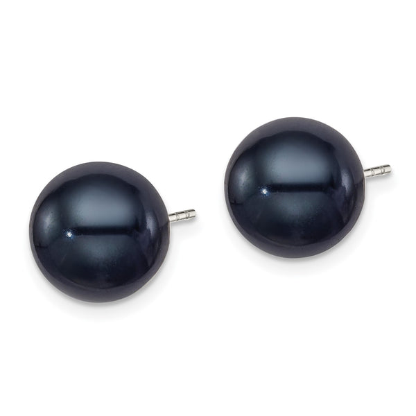 Sterling Silver 10X11MM Pearl Stud Earrings